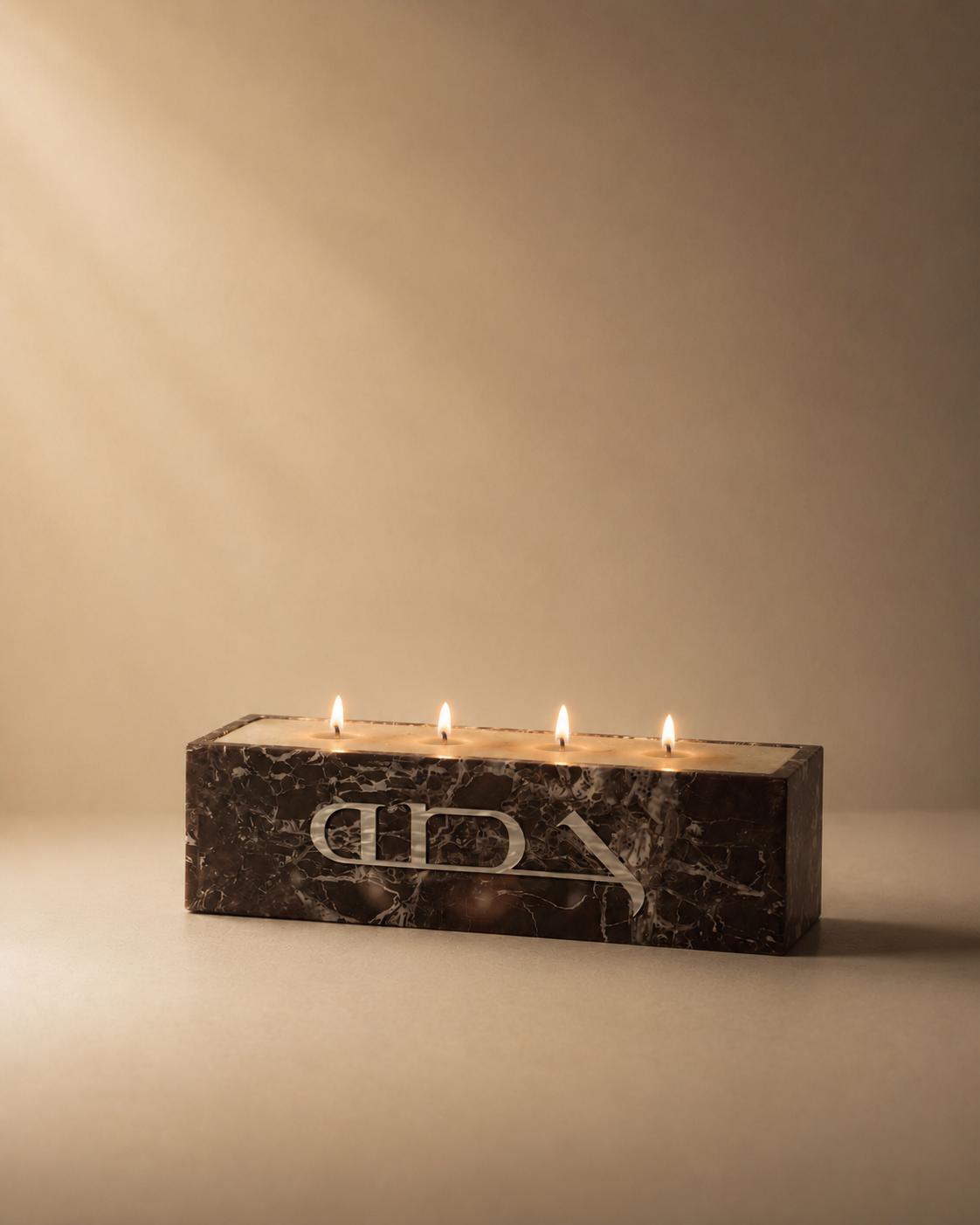 Signature candle without arrangement